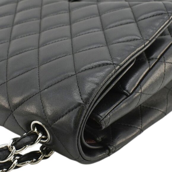 Chanel  Maxi Double Flap Leather Shoulder Bag Black - Picture 6 of 13